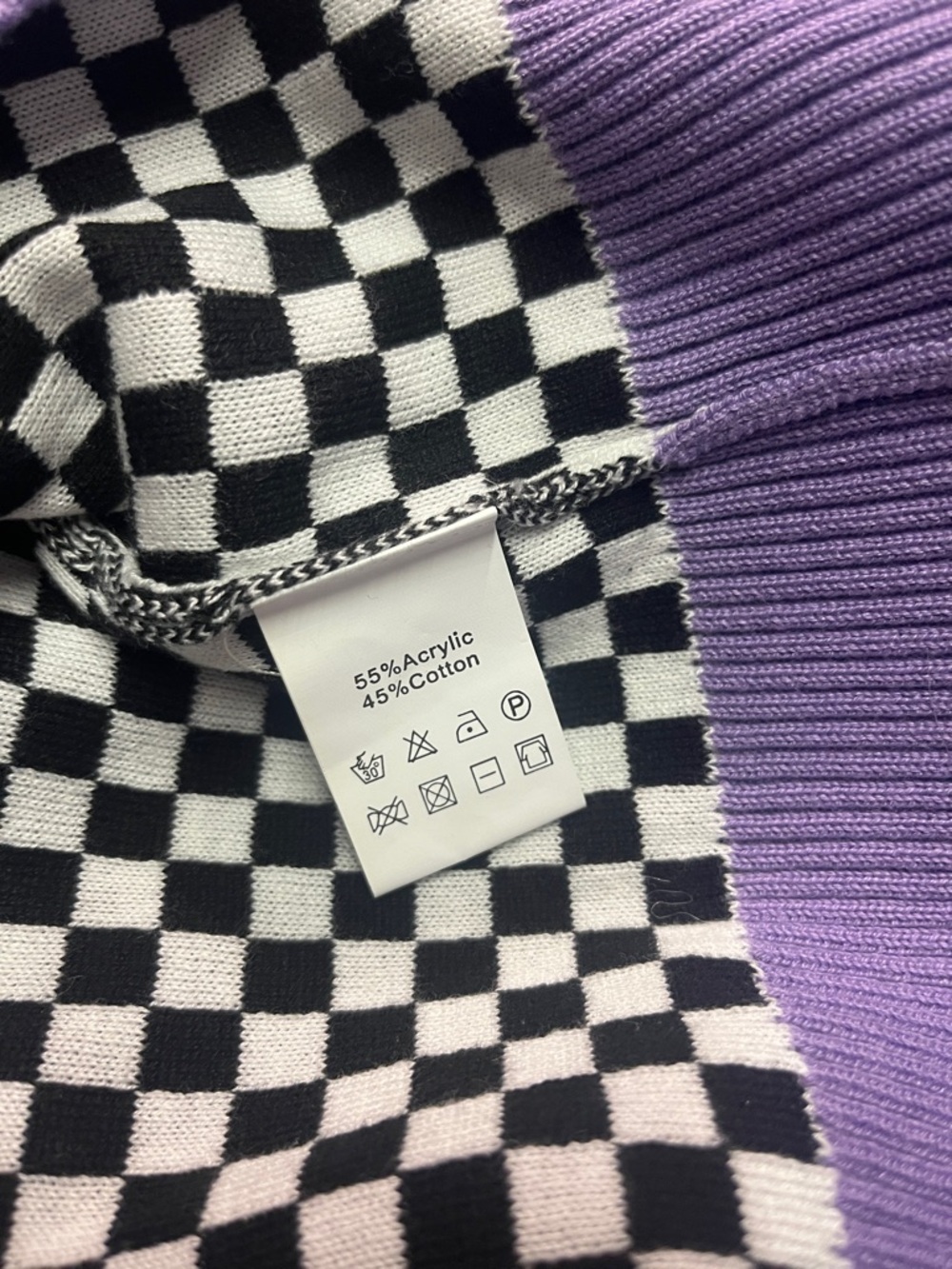 Sparkle City Short Sleeve Mardi Gras Checkered Sweater - Picture 16 of 16
